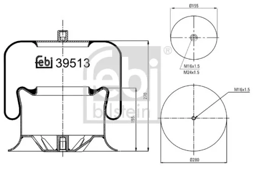 1x Bellow, air suspension
