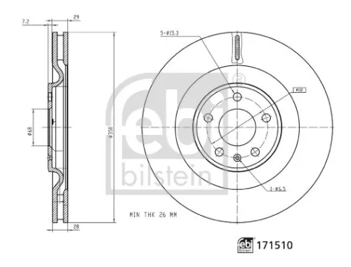 FEBI BILSTEIN 2x Brake Disc (171510)