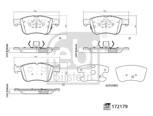 FEBI BILSTEIN 1x Brake Pad Set, disc brake (172179)
