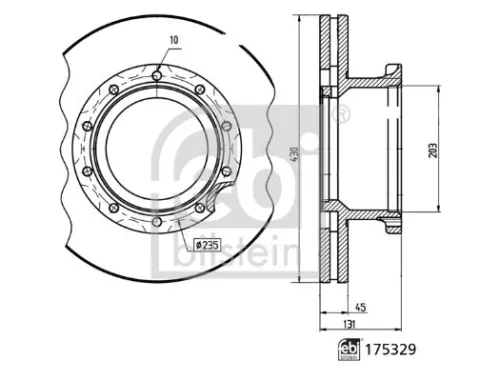 FEBI BILSTEIN 1x Brake Disc (175329)