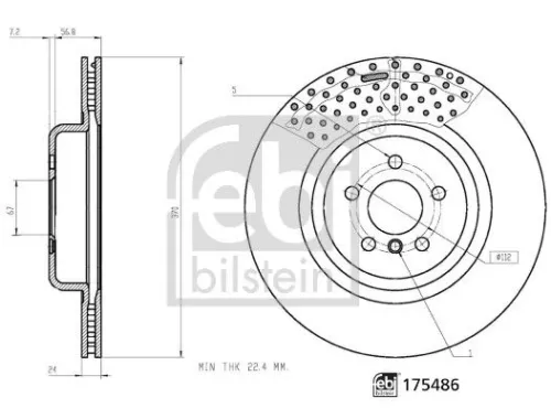FEBI BILSTEIN 1x Brake Disc (175486)