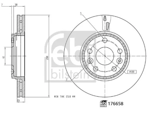 FEBI BILSTEIN 2x Brake Disc (176658)