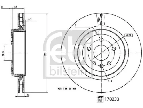 FEBI BILSTEIN 1x Brake Disc (178233)