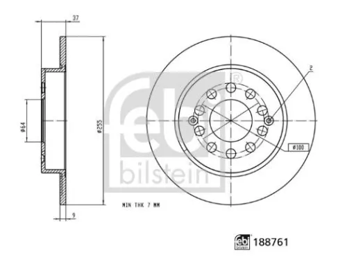 FEBI BILSTEIN 2x Brake Disc (188761)