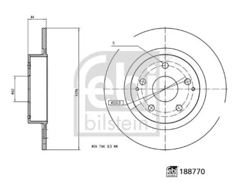 FEBI BILSTEIN 2x Brake Disc (188770)