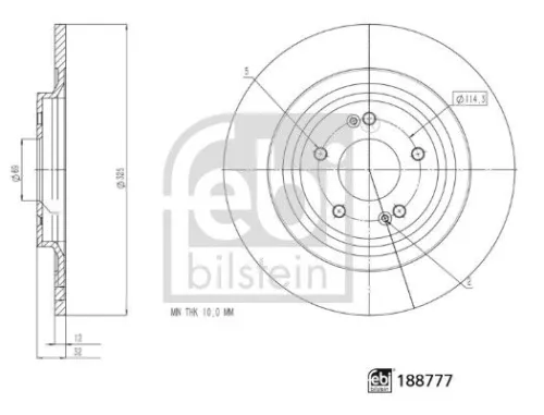 FEBI BILSTEIN 2x Brake Disc (188777)