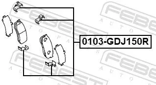 FEBEST Accessory Kit, disc brake pad (0103-GDJ150R)