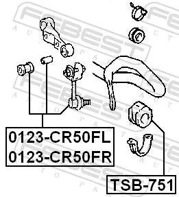 FEBEST Link/Coupling Rod, stabiliser bar (0123-CR50FR)