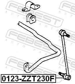 FEBEST Link/Coupling Rod, stabiliser bar (0123-ZZT230F)