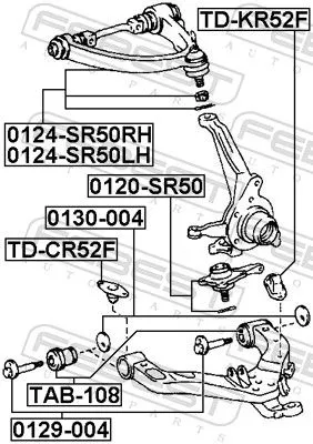 FEBEST Control/Trailing Arm, wheel suspension (0124-SR50LH)
