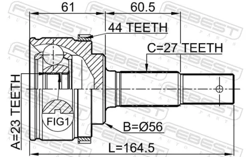 FEBEST Joint Kit, drive shaft (0210-P12QG18A44)