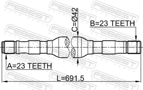 FEBEST Drive Shaft (0212-B14RH)