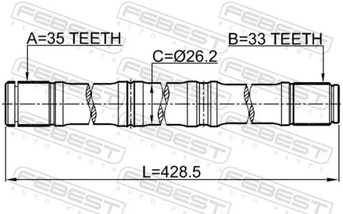 FEBEST Drive Shaft (0212-MR20CVT4WD)