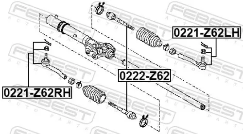 FEBEST Tie Rod End (0221-Z62LH)