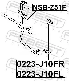 FEBEST Link/Coupling Rod, stabiliser bar (0223-J10FR)