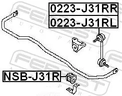 FEBEST Link/Coupling Rod, stabiliser bar (0223-J31RR)