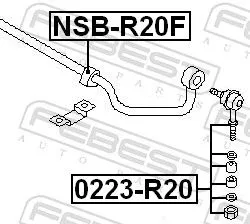 FEBEST Link/Coupling Rod, stabiliser bar (0223-R20)