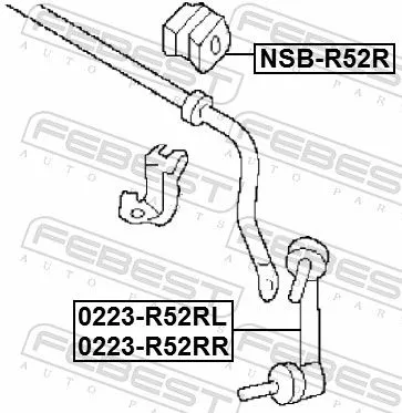 FEBEST Link/Coupling Rod, stabiliser bar (0223-R52RR)