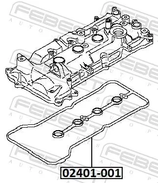 FEBEST Gasket, cylinder head cover (02401-001)