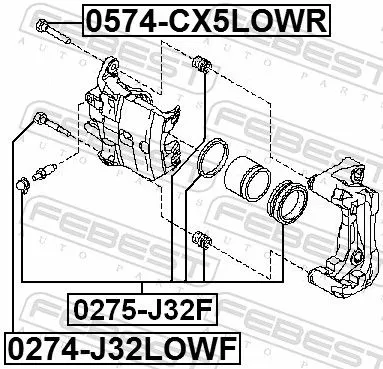 FEBEST Guide Bolt, brake caliper (0274-J32LOWF)