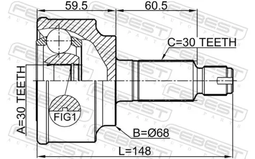 FEBEST Joint Kit, drive shaft (0310-CUAT)