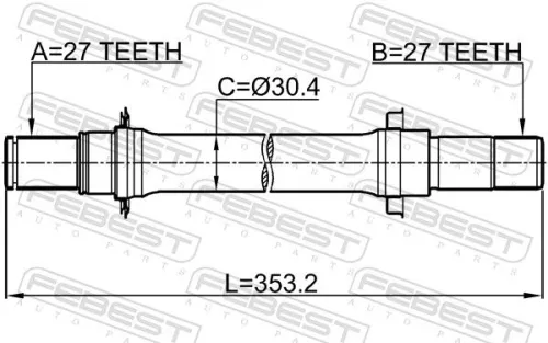 FEBEST Drive Shaft (0312-HRVMTLH)