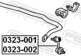 FEBEST Link/Coupling Rod, stabiliser bar (0323-002)