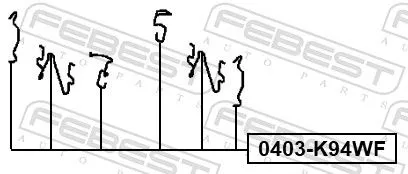 FEBEST Accessory Kit, disc brake pad (0403-K94WF)