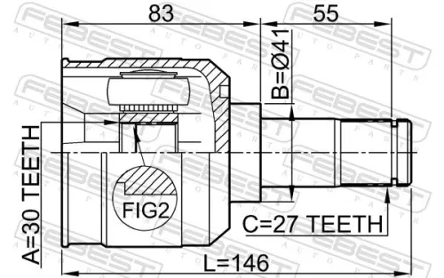 FEBEST Joint Kit, drive shaft (0411-CS9MTRH)