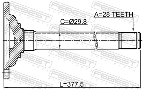 FEBEST Drive Shaft (0412-KB4FRH)
