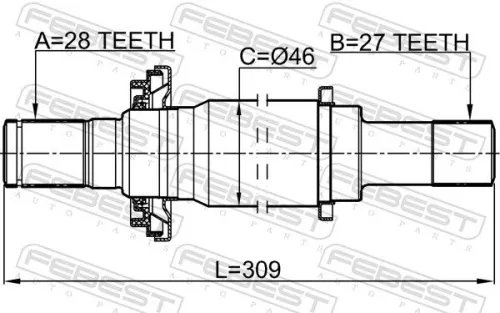 FEBEST Drive Shaft (0412-NA4RH-KIT)