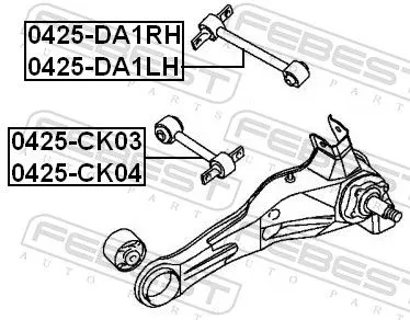 FEBEST Control/Trailing Arm, wheel suspension (0425-DA1LH)