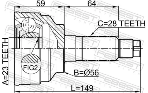 FEBEST Joint Kit, drive shaft (0510-018)