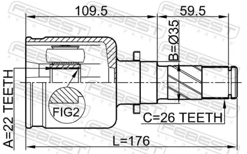FEBEST Joint Kit, drive shaft (0511-M316ATLH)