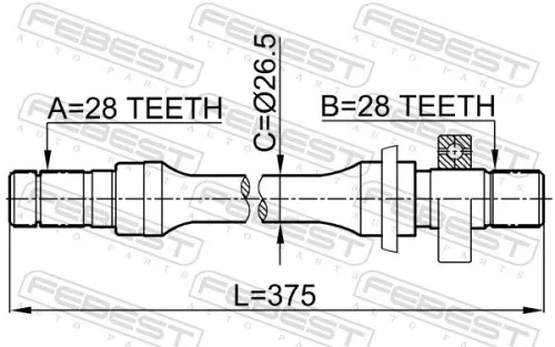 FEBEST Drive Shaft (0512-626GE)