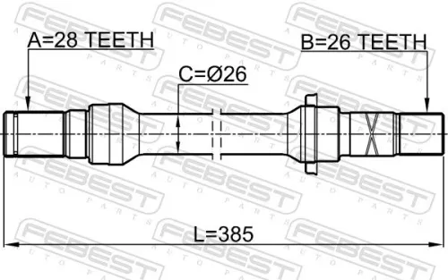 FEBEST Drive Shaft (0512-626GFRH)