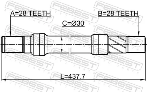 FEBEST Drive Shaft (0512-CX7RH)