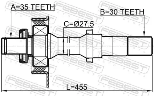 FEBEST Drive Shaft (0512-TRIB2WDRH)