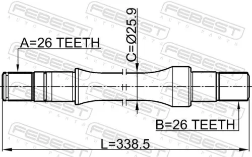 FEBEST Drive Shaft (0712-RH413)