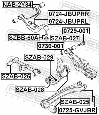 FEBEST Control/Trailing Arm, wheel suspension (0725-GVJBR)
