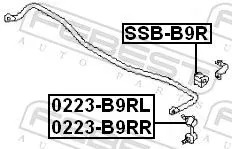 FEBEST Link/Coupling Rod, stabiliser bar (0823-B9RR)