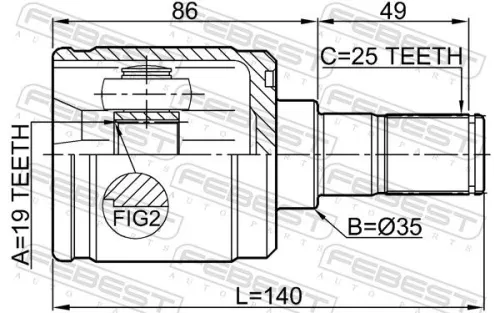 FEBEST Joint Kit, drive shaft (1211-GET11)
