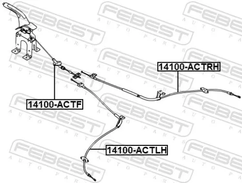 FEBEST Cable Pull, parking brake (14100-ACTLH)