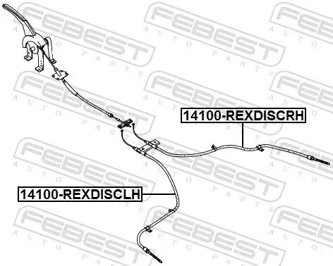 FEBEST Cable Pull, parking brake (14100-REXDISCRH)