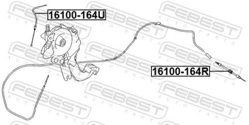FEBEST Cable Pull, parking brake (16100-164R)
