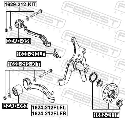 FEBEST Control/Trailing Arm, wheel suspension (1624-212FLFL)