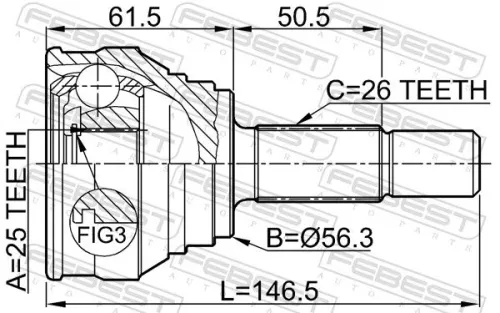 FEBEST Joint Kit, drive shaft (1710-002)