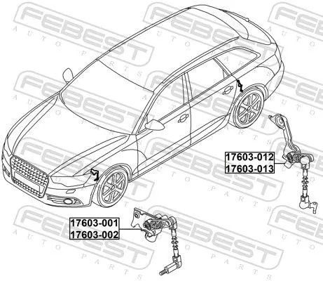 FEBEST Sensor, headlight levelling (17603-013)