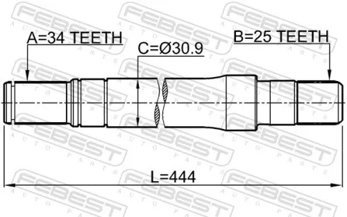 FEBEST Drive Shaft (1812-A17DTRH)