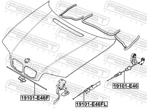FEBEST Bonnet Cable (19101-E46FL)
